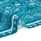 1 Yard Slubbed Gauzy Cotton Woven Panel Blue Floral and Square Print Fabric